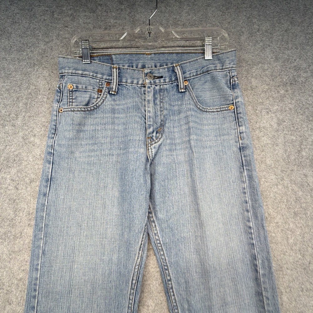 Levis 527 Slim Bootcut Jeans Mens 30x26 Blue Denim Medium Wash Raw Hem - Picture 3 of 10